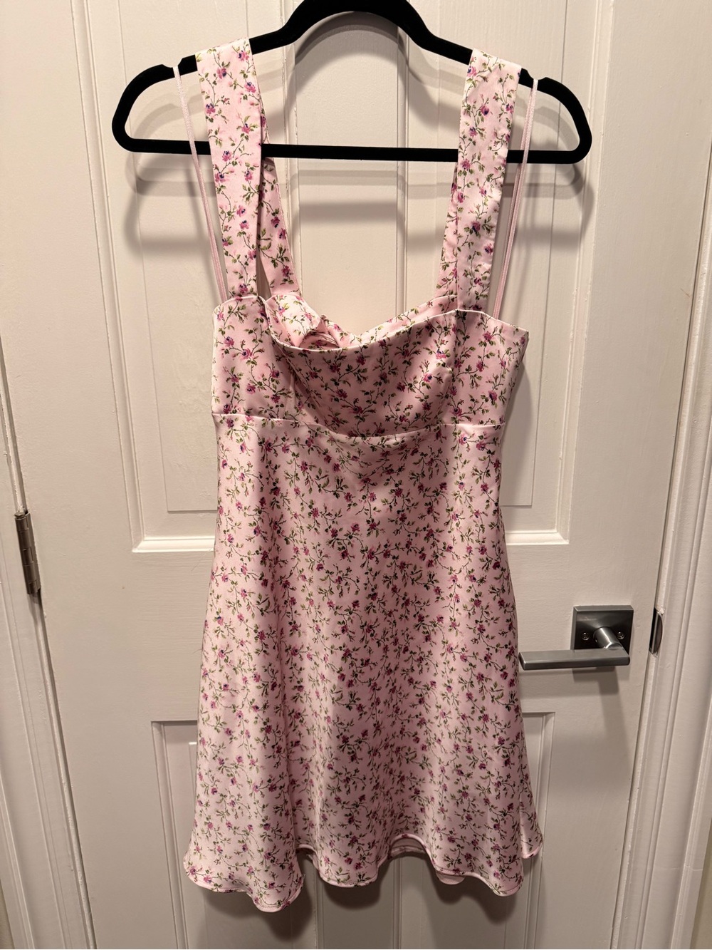 Zara Pink Floral Mini Dress With Bow